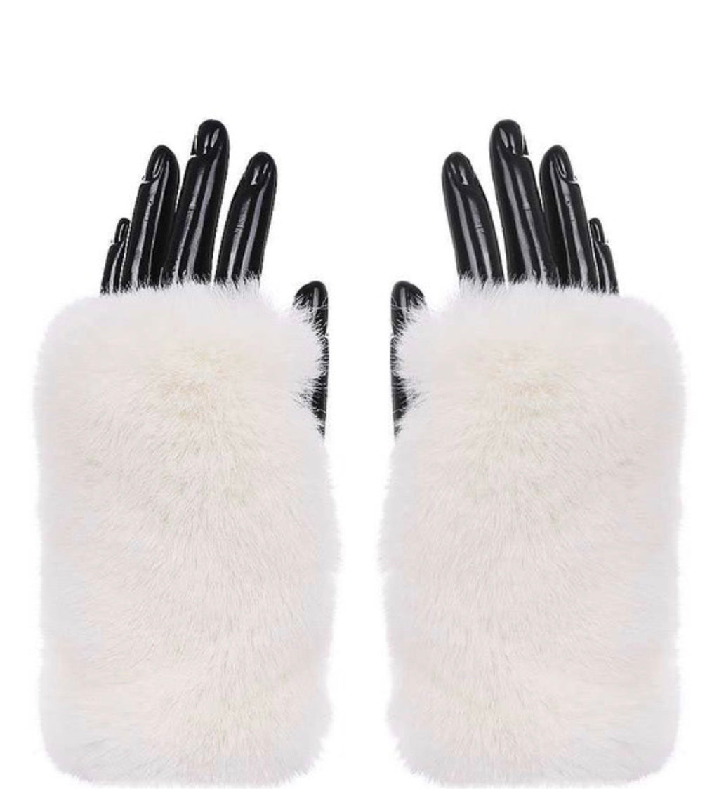 Fur Baby Hand Warmers (white faux fur)